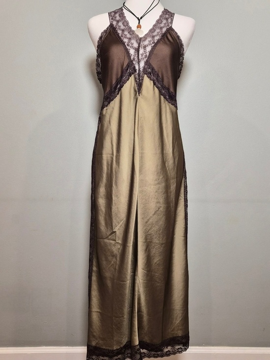 Free People Dresses & Skirts - Free People NWT Bronze Green & Brown Romantic Hippie Fairycore Witch Satin Dress